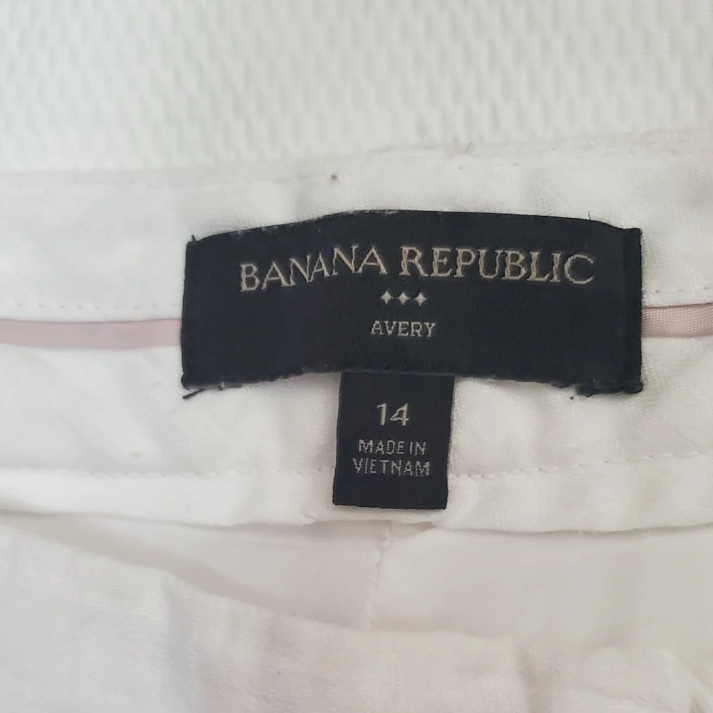 Banana Republic Avery Linen Blend Straight Crob Leg Lined Pants  14